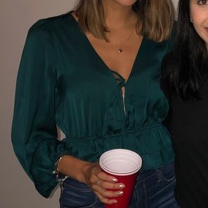 Teal/dark green blouse size M